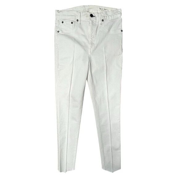 NWT Rag & Bone High Rise Ankle Skinny Jeans In White Manson Size 28 - Picture 3 of 10